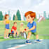 do cute children cartoon illustration for kids