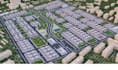 buildup community house unit, render master plan, urban development, aerial view
