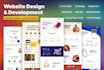 do website development as full stack web developer, front end, backend developer