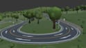 create a 3d mountain road environment for racing games