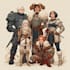 paint dnd character party and character party illustration
