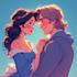 create a romantic couple portrait in my art style