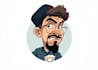 draw a professional caricature logo in my style