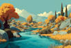 draw a natural landscape and background illustration