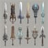 draw custom fantasy dnd weapons art and props