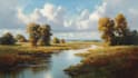 paint landscape in oil painting