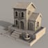 create 3d terrain building, ruins model,3d terrain props,landscape design,castle