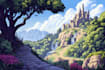 digitally paint fantasy landscape