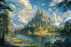 create fantasy landscape illustrations