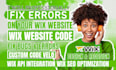 fix wix website bugs or layout, responsive, seo cms issues or wix studio issues