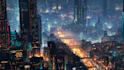 create cyberpunk city concept illustrations