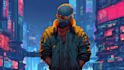 illustrate you as a cyberpunk style character