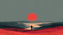 create minimalist landscape illustrations and posters