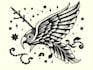 draw a custom linocut style flash tattoo design