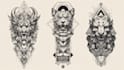 create a custom tattoo design , tattoo sleeve in realism