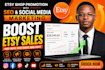 do etsy shop promotion with SEO and social media marketing to boost etsy sales