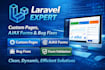 create custom laravel pages, forms with ajax and fix bugs