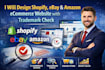 design shopify ebay and amazon ecommerce website with trademark check