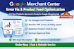 optimize product feed and fix errors for google merchant center ads