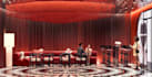renovate 3d luxury gelato bar interior, 2d planning, cafe reception, cgi render