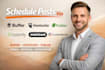 schedule posts via buffer, hootsuite, publer, loomly, metricool, contentstudio