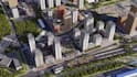redesign residential tower,urban revitalization,masterplan, street layout render