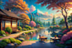 draw chill lofi style outdoor landscape art