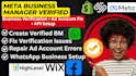 fix facebook verified issues meta whatsapp business suite manager fb ads setup