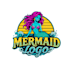create a unique mermaid logo with a magical ocean theme