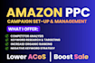 setup, manage and optimise amazon PPC campaigns amazon fba ppc ads campaign