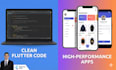 develop a custom flutter app for android and ios with clean code