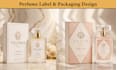creat luxury perfume label, logo, cosmetics with custom label