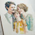 make watercolor family portrait