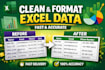 clean and format excel or csv data