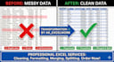 clean data or do formatting and merging and pdf to excel conversion