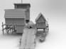 make 3d printable scenery, wood cabin, 3d sci fi terrain, tabletop rpg,3d print