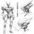 design an mecha robot character sheet design