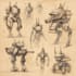 create an design mechs robots concepts