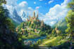 a fantasy landscape design illustrations