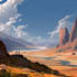 detailed sci fi fantasy landscape, background illustration