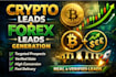 provide active and verified crypto leads, forex leads