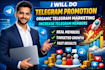 do telegram promotion, organic telegram marketing, increase telegram members