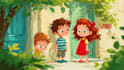 draw cute children comic cartoon in this style