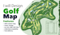 design a professional golf course map in vector format