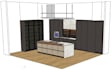 design your kitchen floor layout and 3d rendering