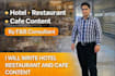 write hotel restaurant and cafe content