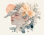 design watercolor young  portrait illustration
