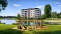 renovate old residential exterior complex, condo apartment, cgi balcony  terrace