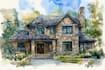 do an watercolor house portrait