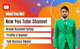 create and optimize youtube channel with logo,banner, intro,SEO and monetization